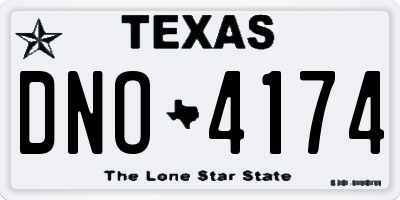 TX license plate DNO4174
