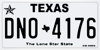 TX license plate DNO4176