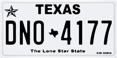 TX license plate DNO4177