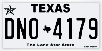TX license plate DNO4179