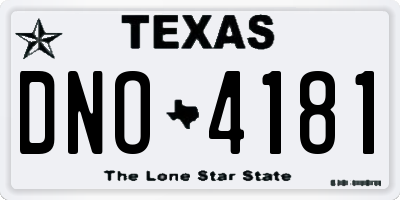 TX license plate DNO4181