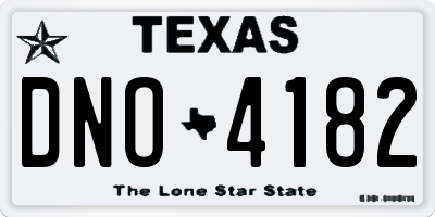 TX license plate DNO4182