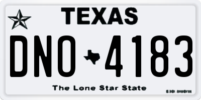 TX license plate DNO4183