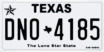 TX license plate DNO4185