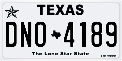 TX license plate DNO4189