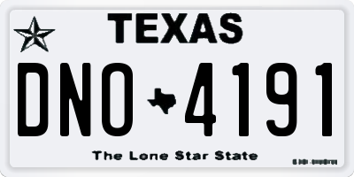 TX license plate DNO4191