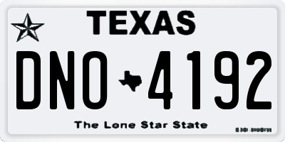 TX license plate DNO4192