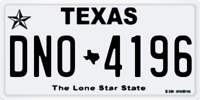 TX license plate DNO4196