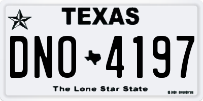 TX license plate DNO4197