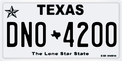 TX license plate DNO4200