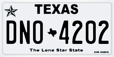 TX license plate DNO4202