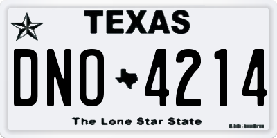 TX license plate DNO4214