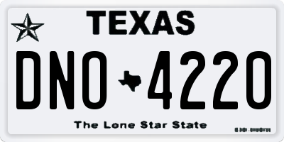 TX license plate DNO4220