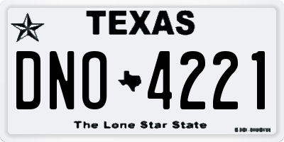 TX license plate DNO4221