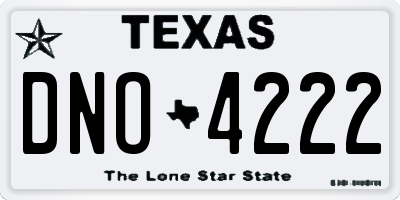 TX license plate DNO4222