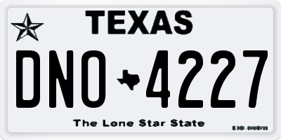 TX license plate DNO4227