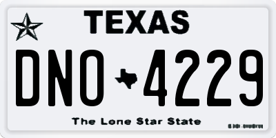 TX license plate DNO4229