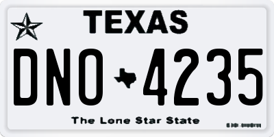TX license plate DNO4235