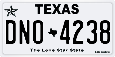 TX license plate DNO4238