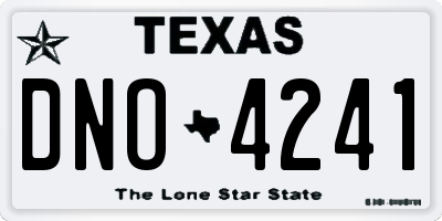 TX license plate DNO4241