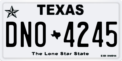 TX license plate DNO4245