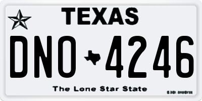 TX license plate DNO4246