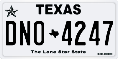 TX license plate DNO4247
