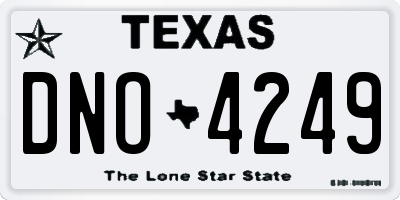 TX license plate DNO4249