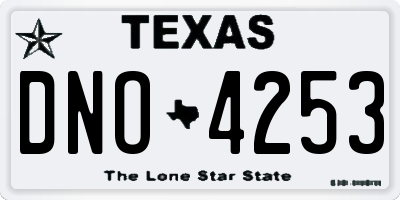 TX license plate DNO4253