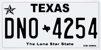 TX license plate DNO4254