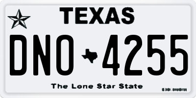 TX license plate DNO4255