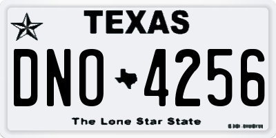 TX license plate DNO4256