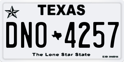 TX license plate DNO4257