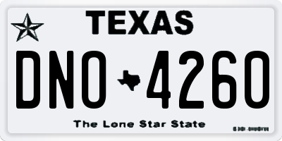 TX license plate DNO4260
