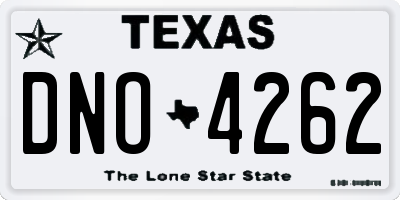 TX license plate DNO4262