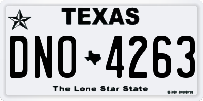 TX license plate DNO4263