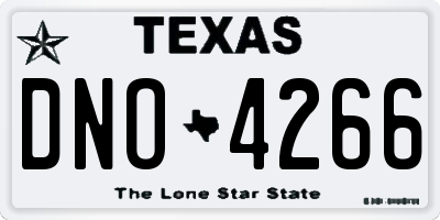 TX license plate DNO4266