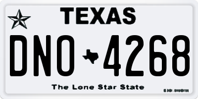TX license plate DNO4268