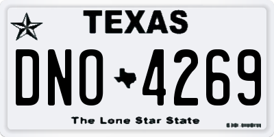 TX license plate DNO4269