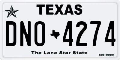 TX license plate DNO4274