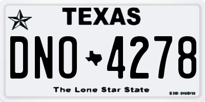 TX license plate DNO4278