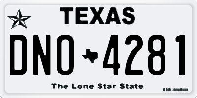 TX license plate DNO4281