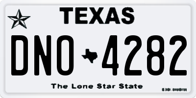 TX license plate DNO4282