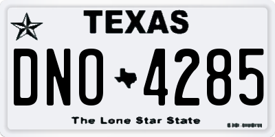 TX license plate DNO4285