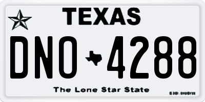 TX license plate DNO4288