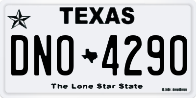 TX license plate DNO4290