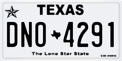 TX license plate DNO4291