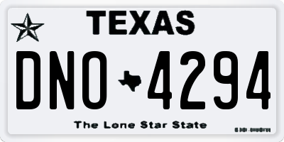 TX license plate DNO4294