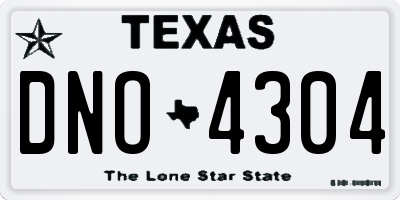 TX license plate DNO4304
