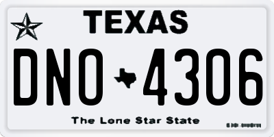 TX license plate DNO4306